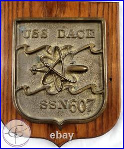Vintage USS Dace SSN 607 Hand Made Bronze Cast Plaque US Navy Submarine Nuke