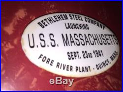 Vintage USS Massachusetts Launching Button Sept. 23 1941
