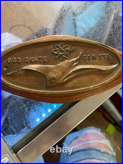 Vintage USS Skate Submarine SSN 578 Brass Plaque @