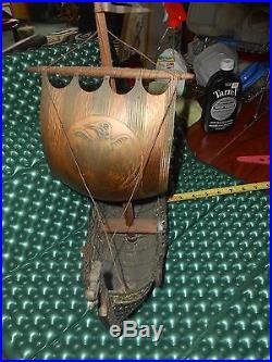 Vintage Viking War Ship Solid Brass 16 Long Very Detailed Full Nordic Sail