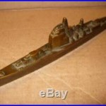 Vintage WW II Brass Destroyer or Battleship Desk Model Paperweight Trench Art