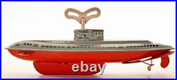 Vintage Wolverine Submarine Tin Toy with Key Wind-up Works very well