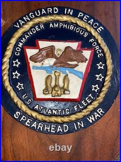 Vintage Wood Plaque Commander Amphibious Force Us Atlantic Fleet