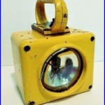 Vintage Yellow US Navy Military Roflan Portable Spot Light Lantern