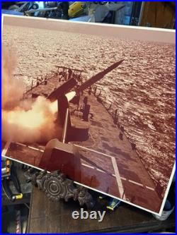 Vintage guided missile launch US Navy 20x16
