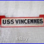 Vintage wooden sign USS Vincennes hand painted Navy Military