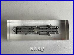 Vtg 1971's Pewter Model In Lucite Paperweight Hydro Barge Ezra SensibarRare
