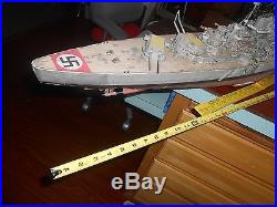 Vtg German Destroyer Battle Ship Model 48 Long 1930swith. Airplane Bismarck