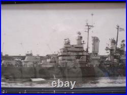 Vtg USS Vincennes (CL-64) Post WWII Photo Auckland New Zealand 27 x 9