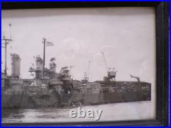 Vtg USS Vincennes (CL-64) Post WWII Photo Auckland New Zealand 27 x 9