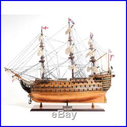 WOOD DISPLAY SHIP 38 With COPPER BOTTOM Model Nelson's HMS Victory Collectable