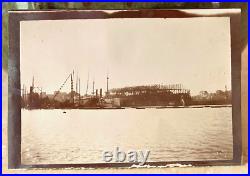 WW1 JAPANESE NAVY CRUISER CHITOSE CONSTRUCTION in SAN FRANCISCO 1898 PHOTO