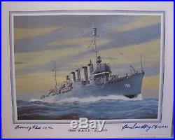 WW1, WWI, USS Ward, Fired First Shot at Pearl Harbor, WW2 with Original Signatures