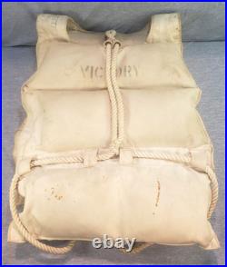 WW2 British Royal Navy Life Jacket Vest Marked Victory R. A. B. Liverpool