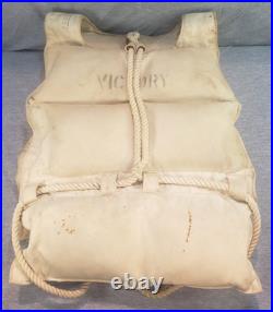 WW2 British Royal Navy Life Jacket Vest Marked Victory R. A. B. Liverpool