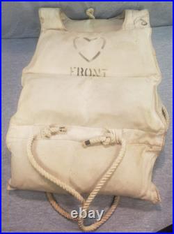 WW2 British Royal Navy Life Jacket Vest Marked Victory R. A. B. Liverpool