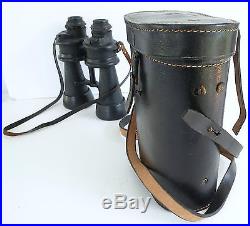 Ww2 German Km'eagle M' 7 X 50 Armored Binoculars & Case, Nr. Mint Rare