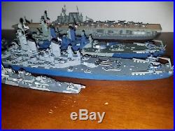 WW2 US American Naval Fleet Pro Built Painted Model Kits 4 ships total