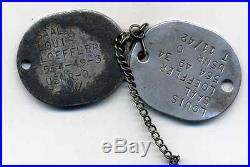 WW2 US NAVY M-1941 & M-1943 ACID ETCHED Fingerprint USN DOG TAGS