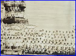 WWI US Navy Wyoming Class Battleship Crew Photo Cage Mast Hampton VA 20x12