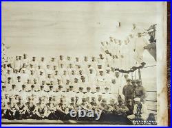 WWI US Navy Wyoming Class Battleship Crew Photo Cage Mast Hampton VA 20x12