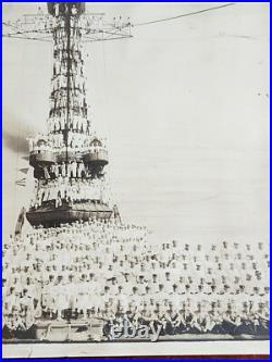 WWI US Navy Wyoming Class Battleship Crew Photo Cage Mast Hampton VA 20x12