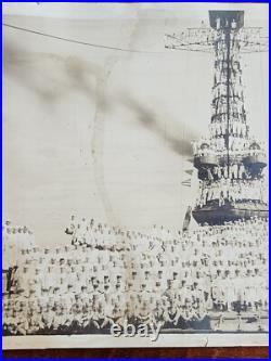 WWI US Navy Wyoming Class Battleship Crew Photo Cage Mast Hampton VA 20x12
