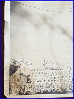 WWI US Navy Wyoming Class Battleship Crew Photo Cage Mast Hampton VA 20x12