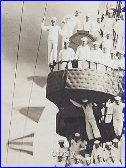 WWI US Navy Wyoming Class Battleship Crew Photo Cage Mast Hampton VA 20x12