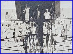 WWI US Navy Wyoming Class Battleship Crew Photo Cage Mast Hampton VA 20x12