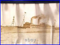 WWI USS George Washington July 25, 1919 Atlantic Crossing Framed Photograph