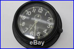WWII 1943 US NAVY MARK 1 DECK CLOCK Serial 47608 with KeyPLEASE READ (NLC000362)
