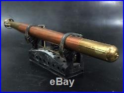 WWII Large Torpedo Model Brass Copper Motorized Battery Trench Art Antique e50