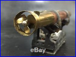 WWII Large Torpedo Model Brass Copper Motorized Battery Trench Art Antique e50