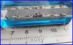 WWII Liberty Ship Pewter Model In Lucite Paperweight PROPELLER CLUB PORT OF NY