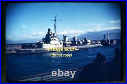 WWII Navy Ship in the Mediterranean in mid 1940's, Vintage Slide i12b