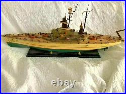WWII USS Massachusetts Battleship Model Wood