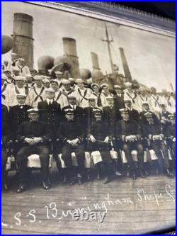 War Ship 1909 USS Birmingham Crew First Ship to Launch a Plane from deck WW1
