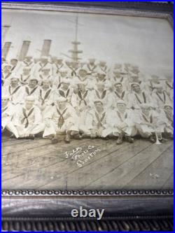 War Ship 1909 USS Birmingham Crew First Ship to Launch a Plane from deck WW1