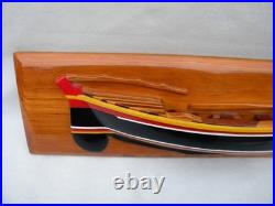 Whaling skiff half hull by Shem Pollard in Bequia