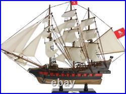 Wooden Henry Avery's Fancy White/Black Sails Limited Model Pirate Ship 26