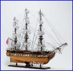 Wooden Model Ship USS Constitution Fully Assembled Floor Standing Case