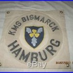 Wwii German Battleship Kms Bismarck Hamburg Coat Of Arms Wall Flag