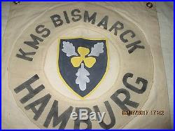 Wwii German Battleship Kms Bismarck Hamburg Coat Of Arms Wall Flag