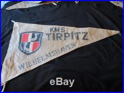 Wwii German Battleship Kms Tirpitz Wilhelmshaven Coat Of Arms Launch Flag