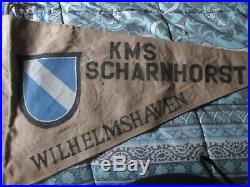 Wwii German Crusier Battleship Kms Scharnhorst Wilhelshaven Coat Of Arms Flag