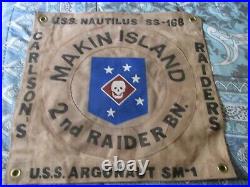 Wwii Usmc Raider Usn Uss Nautilus-argonaut Makin Raid Ready Room Flag