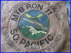 Wwii Usn Pt Boat Motor Torpedo Boat Sqdn 11 South Pacific Ready Room Wall Flag