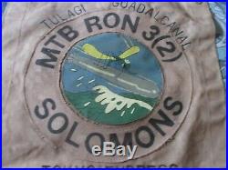 Wwii Usn Pt Boat Motor Torpedo Boat Sqdn 3(2) Solomons Ready Room Wall Flag