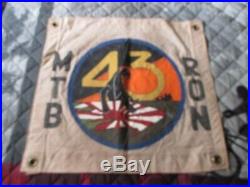 Wwii Usn Pt Boat Motor Torpedo Boat Sqdn 43 Blk Panther Ready Room Wall Flag